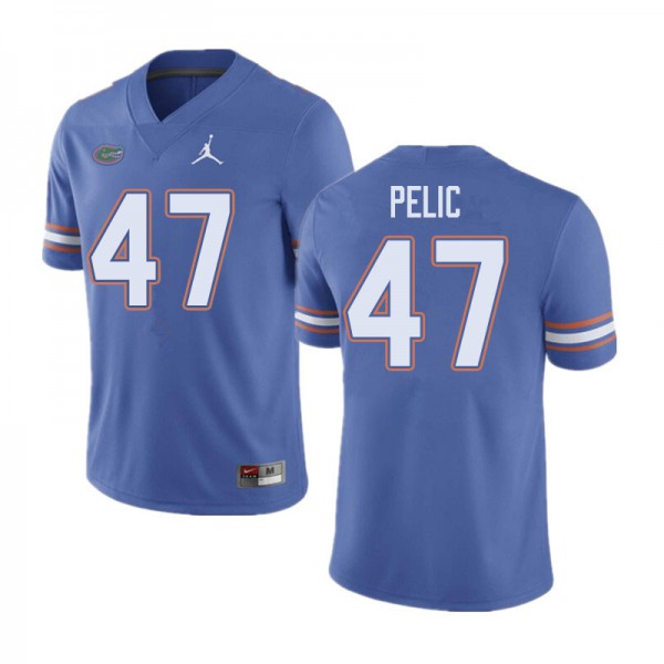 Jordan Brand Men #47 Justin Pelic Florida Gators College Football Jersey Blue